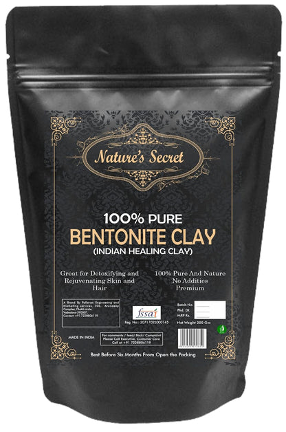 Nature's Secret Bentonite Clay Powder Organic for Clay Mask Detox, Brown, 250 g