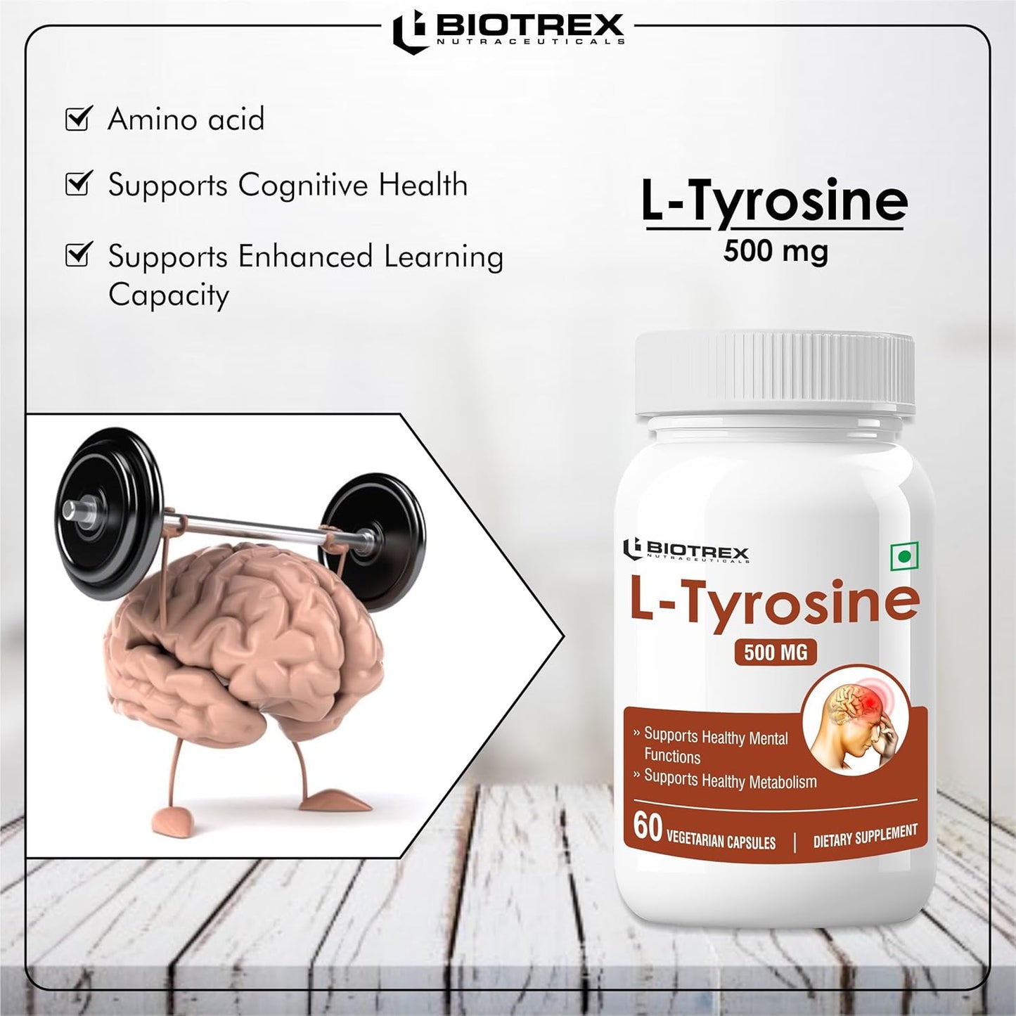 Biotrex Nutraceuticals L-Tyrosine 500mg - 60 Capsules