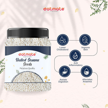 Eatmate Premium White Sesame Seeds 250 g | Natural White Til Seeds | Rich in Nutrients & Protein | Fresh Indian Till for Cooking, Baking, Roasting & Healthy Snacking