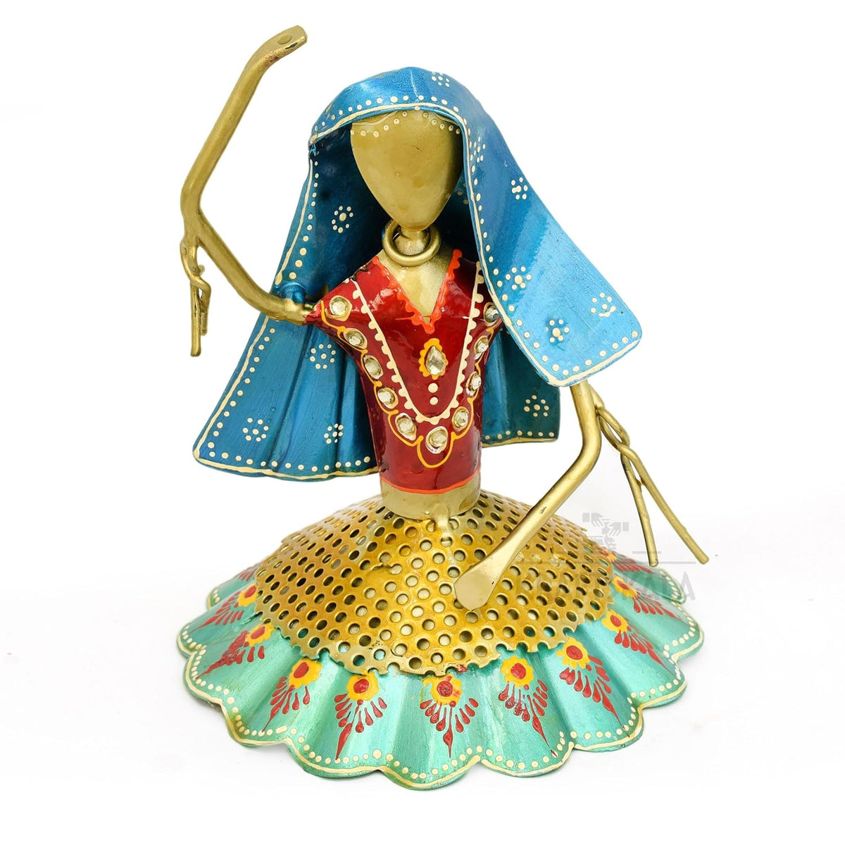 Set of 3 Kalbeliya Dancers Metal Decor Items for Living Room Showcase, Bedroom, Tabletop Decor, Traditional Rajasthani Dancers Decorative Showpieces (Kalbeliya)