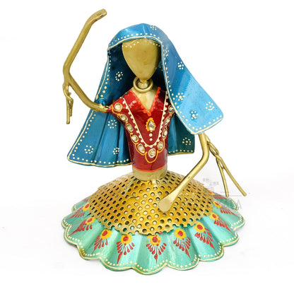 Set of 3 Kalbeliya Dancers Metal Decor Items for Living Room Showcase, Bedroom, Tabletop Decor, Traditional Rajasthani Dancers Decorative Showpieces (Kalbeliya)
