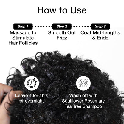 Soulflower Rosemary Hair Growth Oil, Hair Fall Control, Healthy Scalp, Strong Hair, Rosemary, Lavender, Castor|100% Pure, Natural, Organic, Clinically Proven for Hair Growth, 225ml