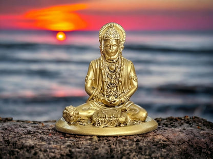 4 Inch Resin Hanuman Idol for Home Decor | Beautiful Bajrang Bali Murti for Home Temple, Car Dashboard, Gift Items | Bajrangbali Figurine Showpiece Sculpture for Office Desk