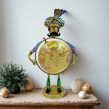 Home and Office Decorative Globe Metal Rajasthani Home Decor Items for Living Room Show Piece, Decor and Gift for Living room, Bedroom, Showcase, Office Desk, Interior