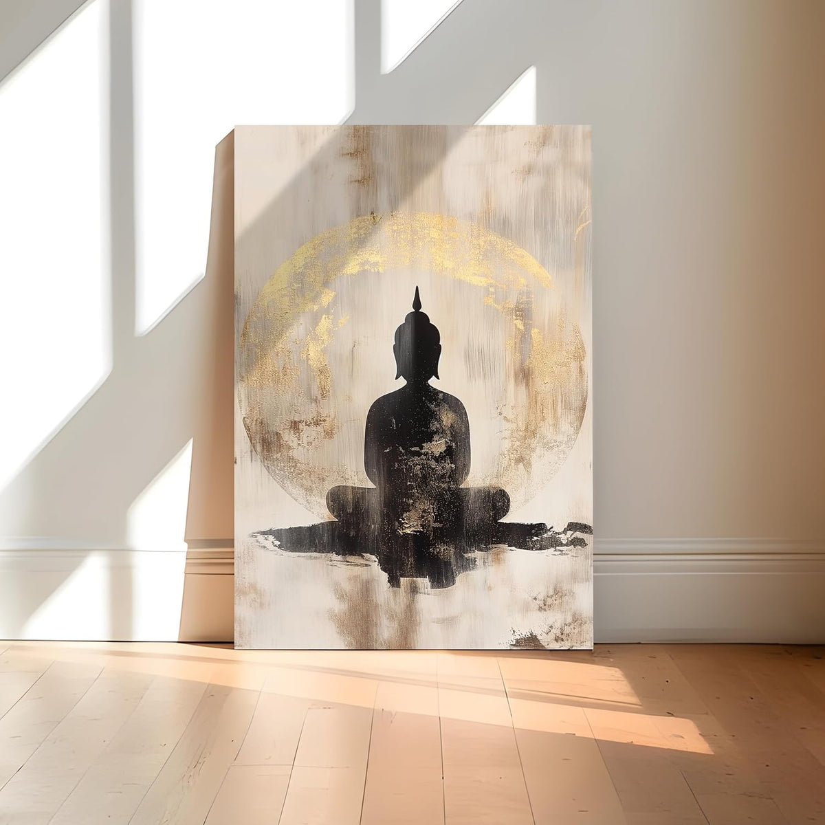 Buddha Canvas Painting for Living Room, Buddha wall Art Painting for living room, Bedroom, office and Home, Canvas, 16x22 Inch