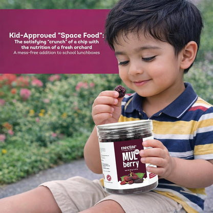Nectar Superfoods Freeze Dried Mulberry - 40 grams Jar-Pack of 1 Nos | 100% Natural & Pure | No Preservatives, No Sugar Added, Vegan | Ideal for Cooking & Seasoning | Made in India