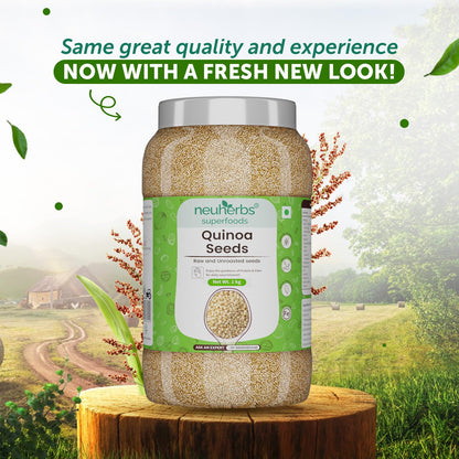 Neuherbs Raw & Unroasted Quinoa Seeds 1 Kg | Rich in Protein, Fiber & Iron | Supports Heart & Bone Health | Helps In Weight Management | Naturally Gluten Free