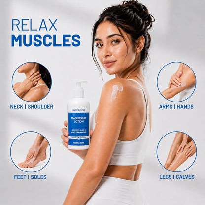 Nutrabud Magnesium Sleep Body Lotion - 250ml | Topical Magnesium Chloride Supplement for Muscle Recovery, Better Sleep | Magnesium Oil Supports Deep Sleep, Recovery from Cramps, Fitness (250ml (Pack of 1))