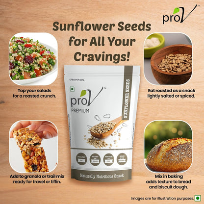 ProV Premium Raw Sunflower Seeds | 250g | High Protein & Fiber | No Cholesterol, No Sugar | Unroasted Surya Phool