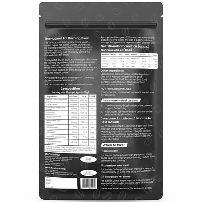 HEALEO Fat Burner Coffee 150g for Men & Women – Instant Coffee with MCT, L-Carnitine, Garcinia Cambogia & Green Coffee Bean Extract | Supports Healthy Weight Management