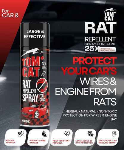 Shadow Securitronics Tom Cat Rat Repellent Spray For Cars 120Ml Highly Effective Protect Wires In Car,Bike&Outdoor Utilities Non Toxic Only Repels 6-8 Weeks Protection 100Ml-FORMULATION 2X