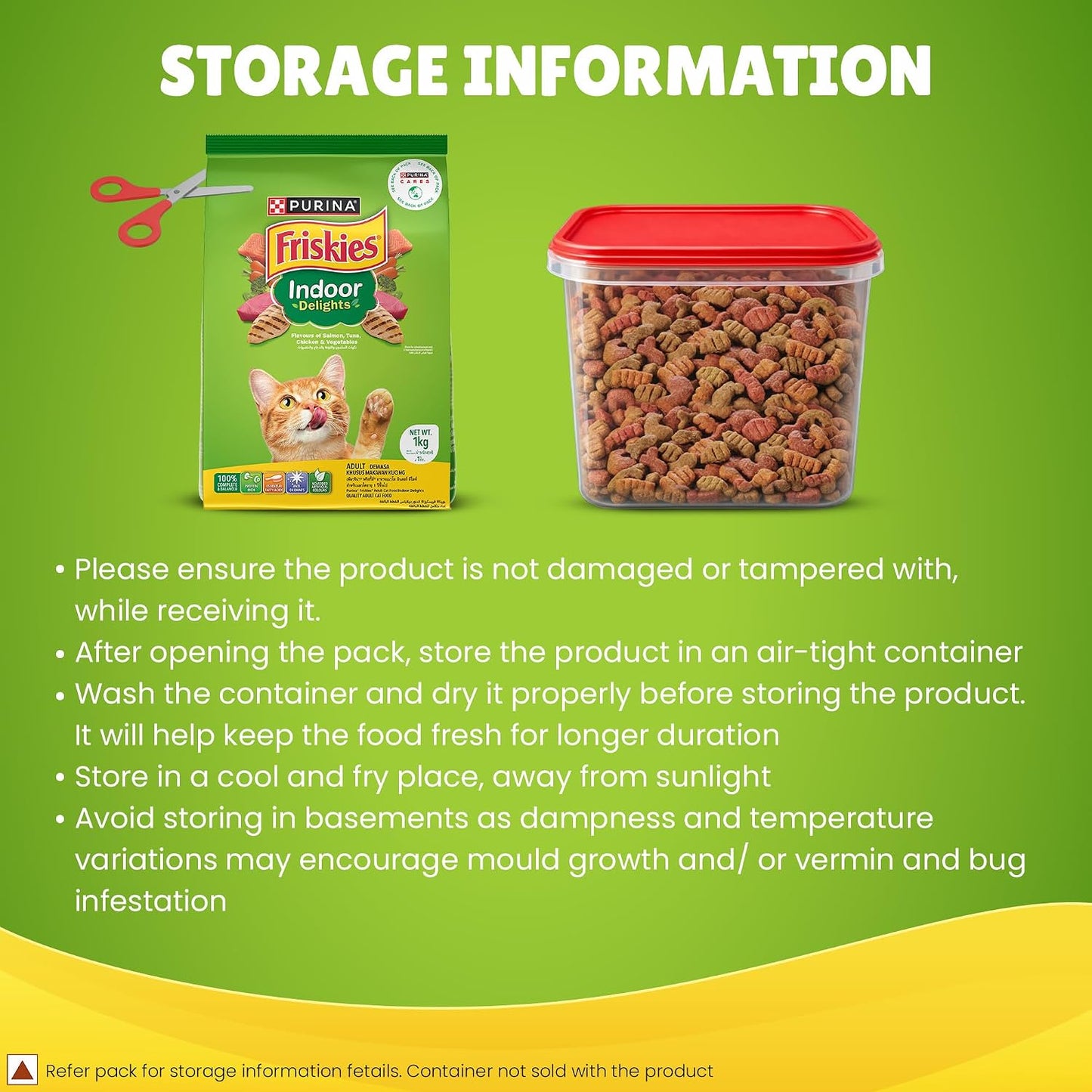 Purina Friskies Indoor Delights, Dry Food for Adult Cats, 1kg Pack | With Salmon, Tuna, Chicken & Vegetables Flavours, Hairball Control, Complete Nutrition, Omega 3 & 6