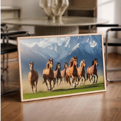 7 Horse Vastu Wall Painting (Landscape Collection) (Natural, Design 08, 13x19 Inch)