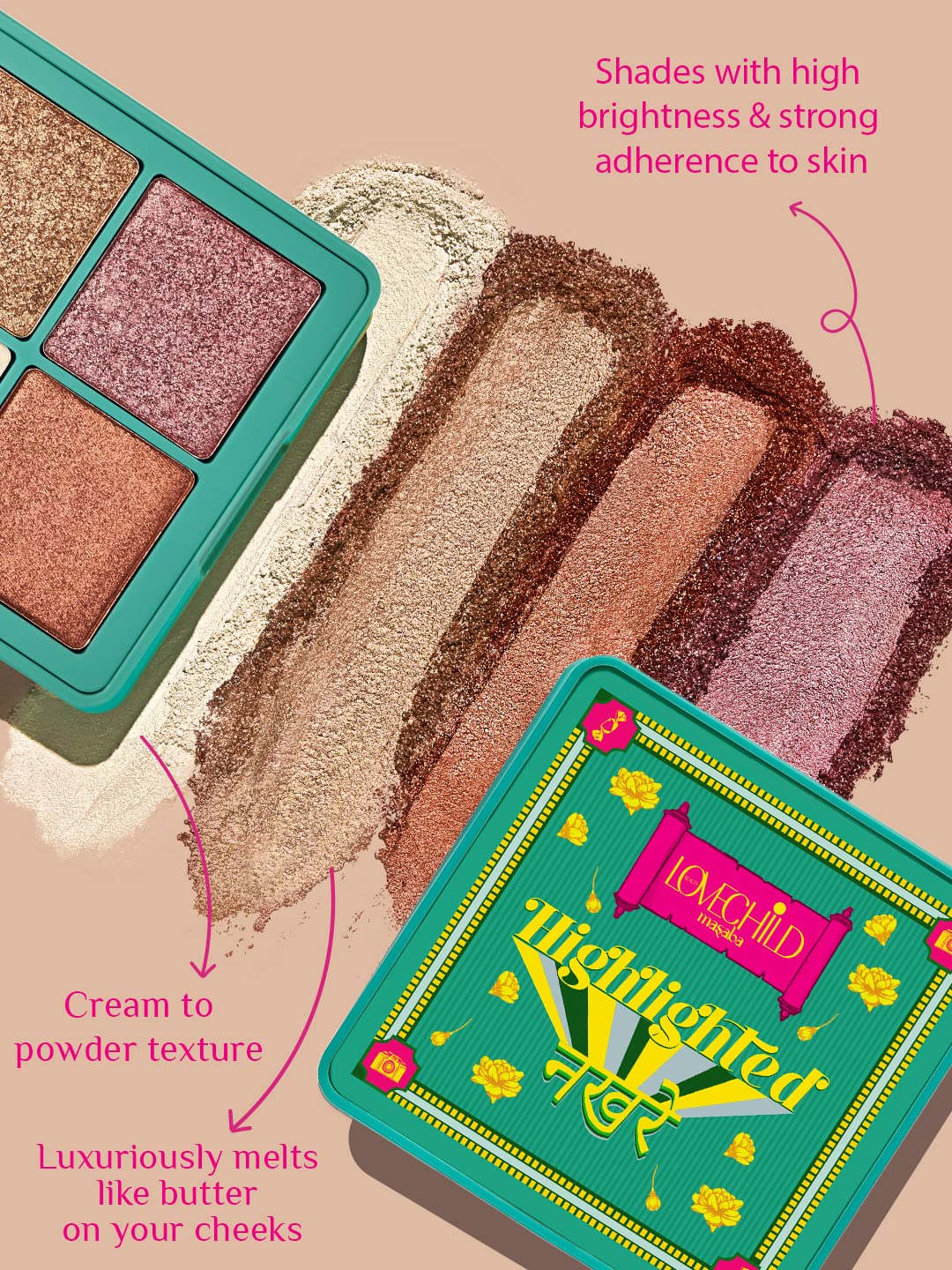 LoveChild Masaba Face Highlighter Palette (Sitara), 11.2gm