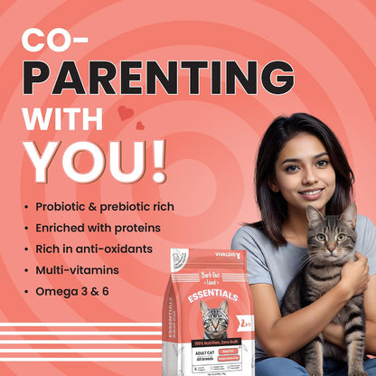 Bark Out Loud Essentials Adult Dry Cat Food | Fresh Fish & Chicken | Hairball Control | with Taurine, Antioxidants & Prebiotics | Complete & Balanced Nutrition - 1Kg