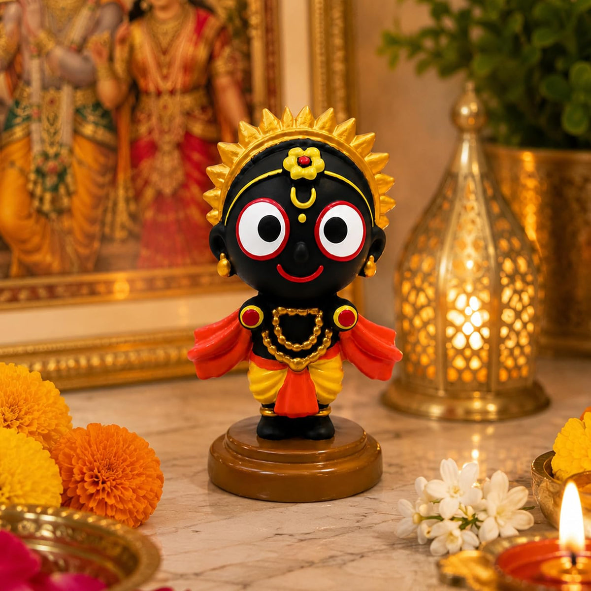 UNOVATE Lord Jagannath Idol for Home Temple, Car Dashboard & Office Desk