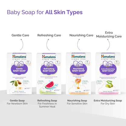 Himalaya Gentle Baby Soap for Newborns | No Post Bath Dryness | B3G1 FREE - 125g | Gentle Cleansing With Phyto-Oil Complex of 100% Natural Oils of Almond & Olive| #1 Doctor Recommended Brand
