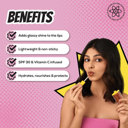 RENEE Everyday Lip Gloss - Honey Dew, Lightweight & Non-Sticky, with Subtle Tint, Hydrates, Nourishes & Protects with Spf 30, Enriched with Vitamin C, Cruelty-Free Skincare Infused Makeup, 3.5 Ml