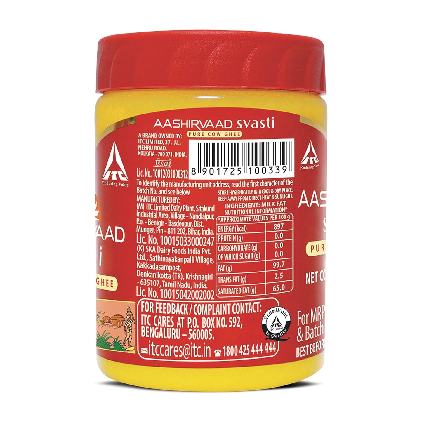 Aashirvaad Pure Cow Ghee, PET Jar, Rich Aroma
