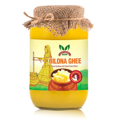 Gavyamart Ghee in Pantry, Bilona ghee 100% Fresh Pure Desi Kankrej Organic Non-GMO Cow Ghee-Made Using Traditional Bilona Method - Glass jar pack 500ml