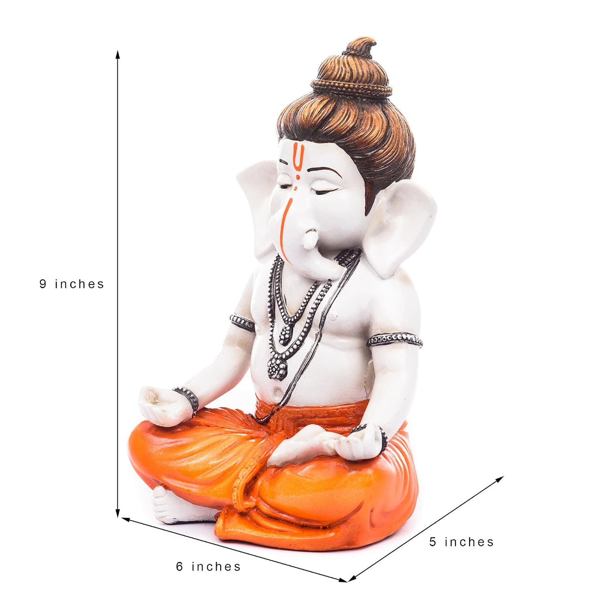 Polyresin Rajasthani Man and Women Statue (15.01 cm x 13 cm x 23.01 cm, Cream and Orange)