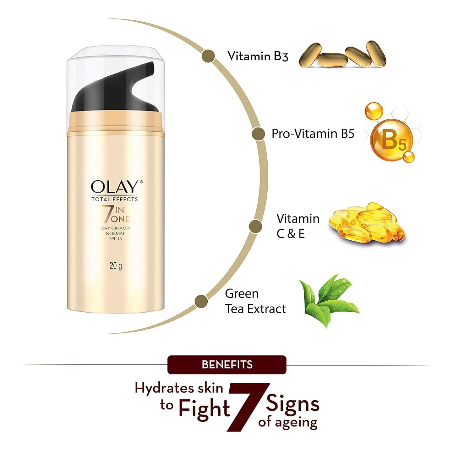 Olay Total Effects 7-in-1 Anti Aging Day Skin Cream Normal SPF15, 20g