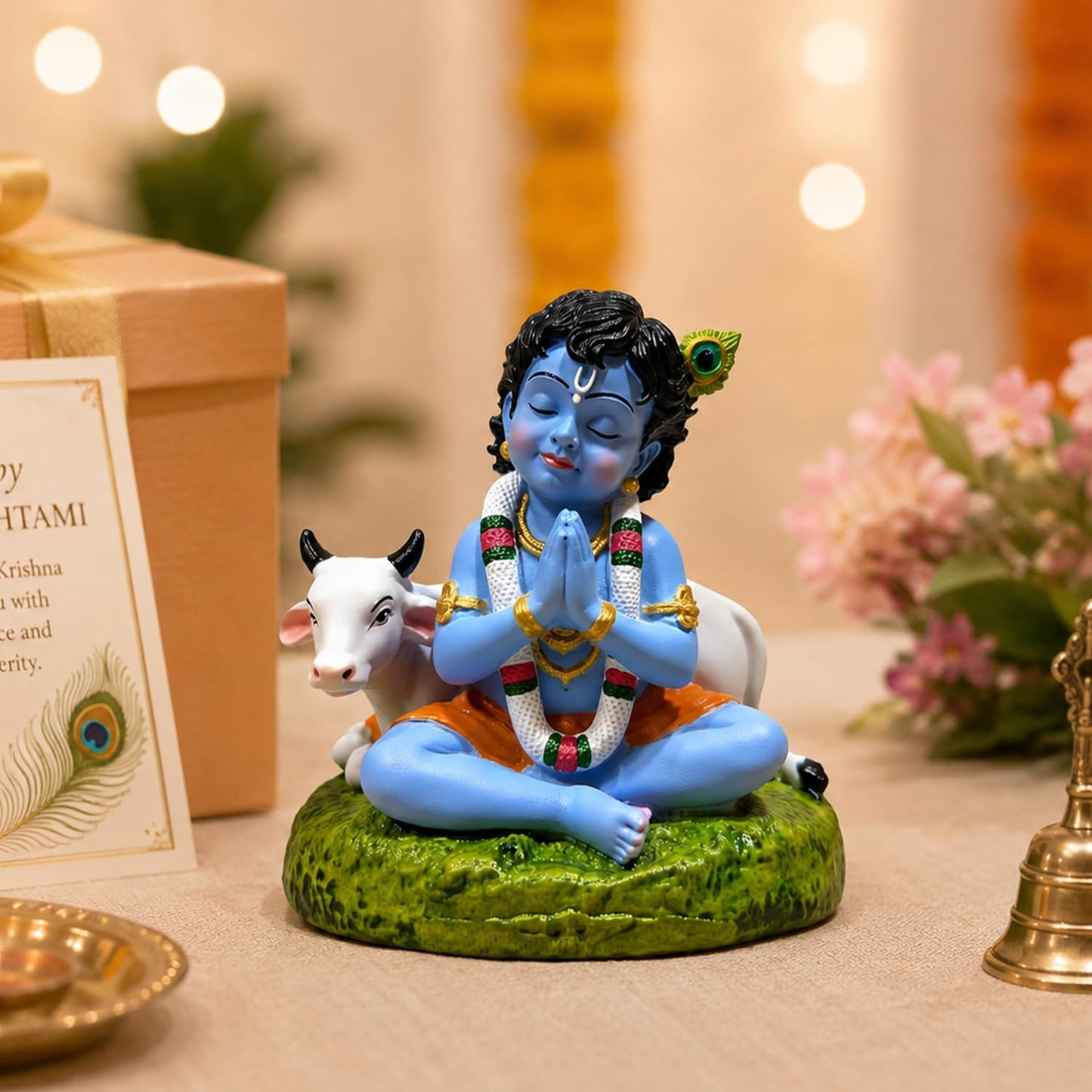 UNOVATE Krishna Idol for Car Dashboard | Krishna Murti for Home | Blue