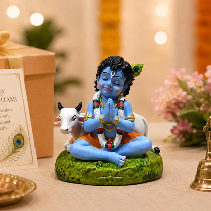 UNOVATE Krishna Idol for Car Dashboard | Krishna Murti for Home | Blue