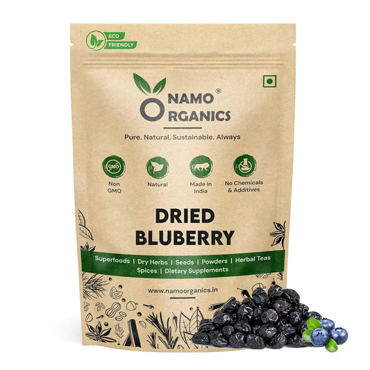 Namo Organics - 500 Gm - Original Dried Blueberry (seedless) - No Refined Sugar - Blueberries Blue Berry Dry Fruits