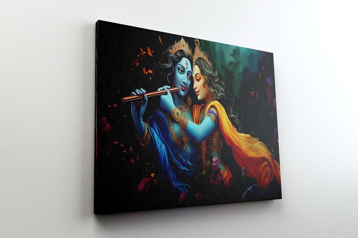 Radha Krishna Paintings For Wall Decoration With Frame Canvas Painting For Living Room Bedroom Home Office & Hotels (22 inch x 16 inch CH-RK-LDP12)