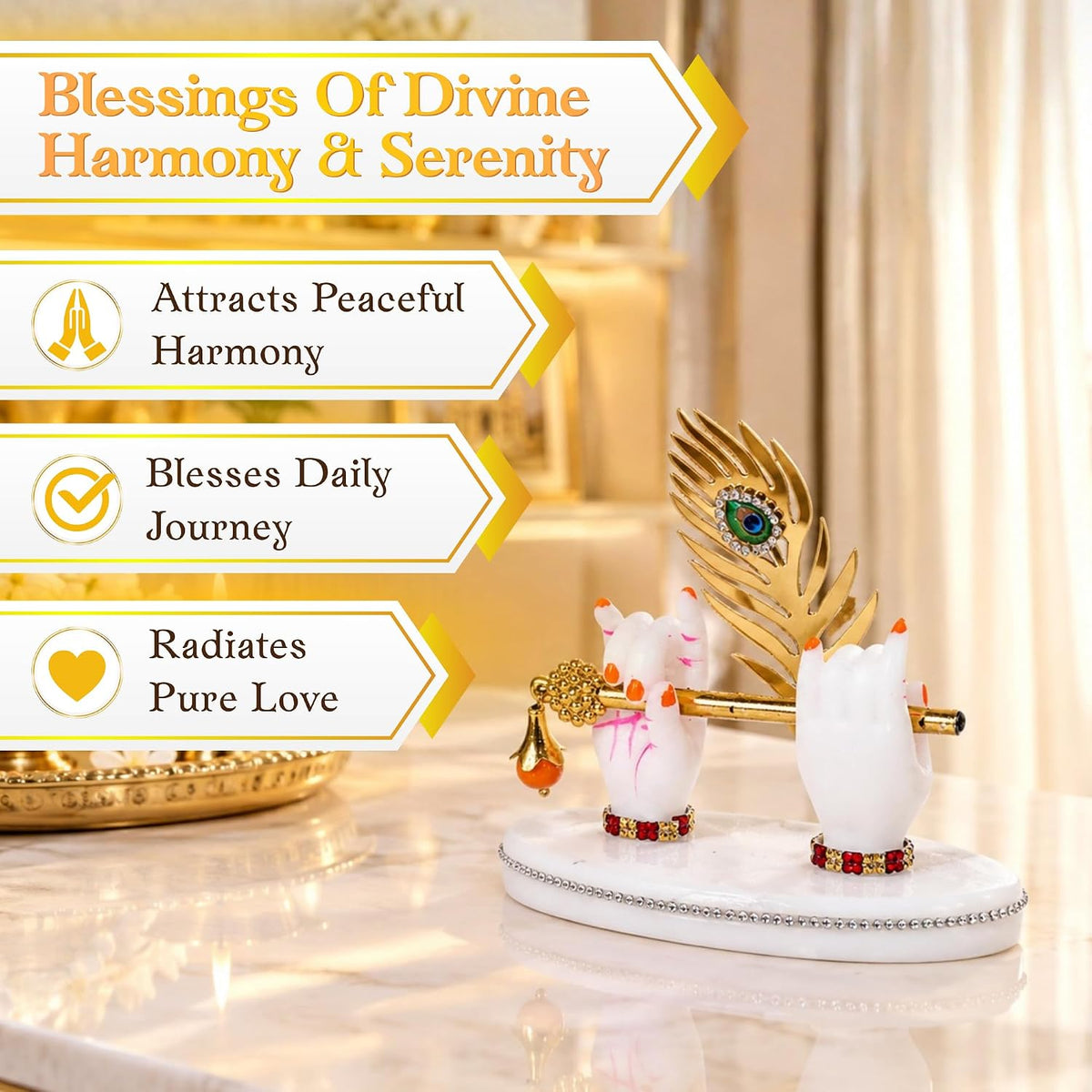Krishna Divine Flute Car Dashboard Idol
