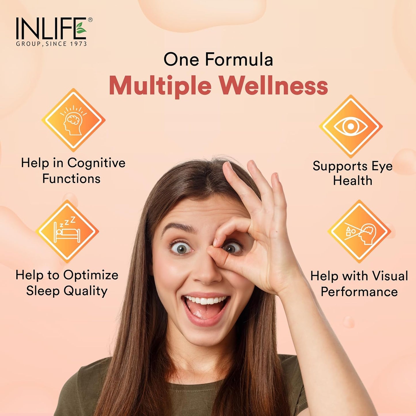 INLIFE Lutein (10mg) and Zeaxanthin (2mg) Supplements with Vitamin A, Lycopene, Algal DHA & Pumpkin Seed Oil | Supports Eye Health & Sleep, Cognitive Function - 60 Veg Capsules