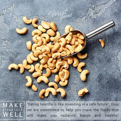 Forest Found Oven Roasted Cashews | Premium W320 Grade Whole Kaju Dry, Oil-Free & Low Sodium | Crunchy Healthy Vegan Snack - Gluten-Free | Cashew Nuts