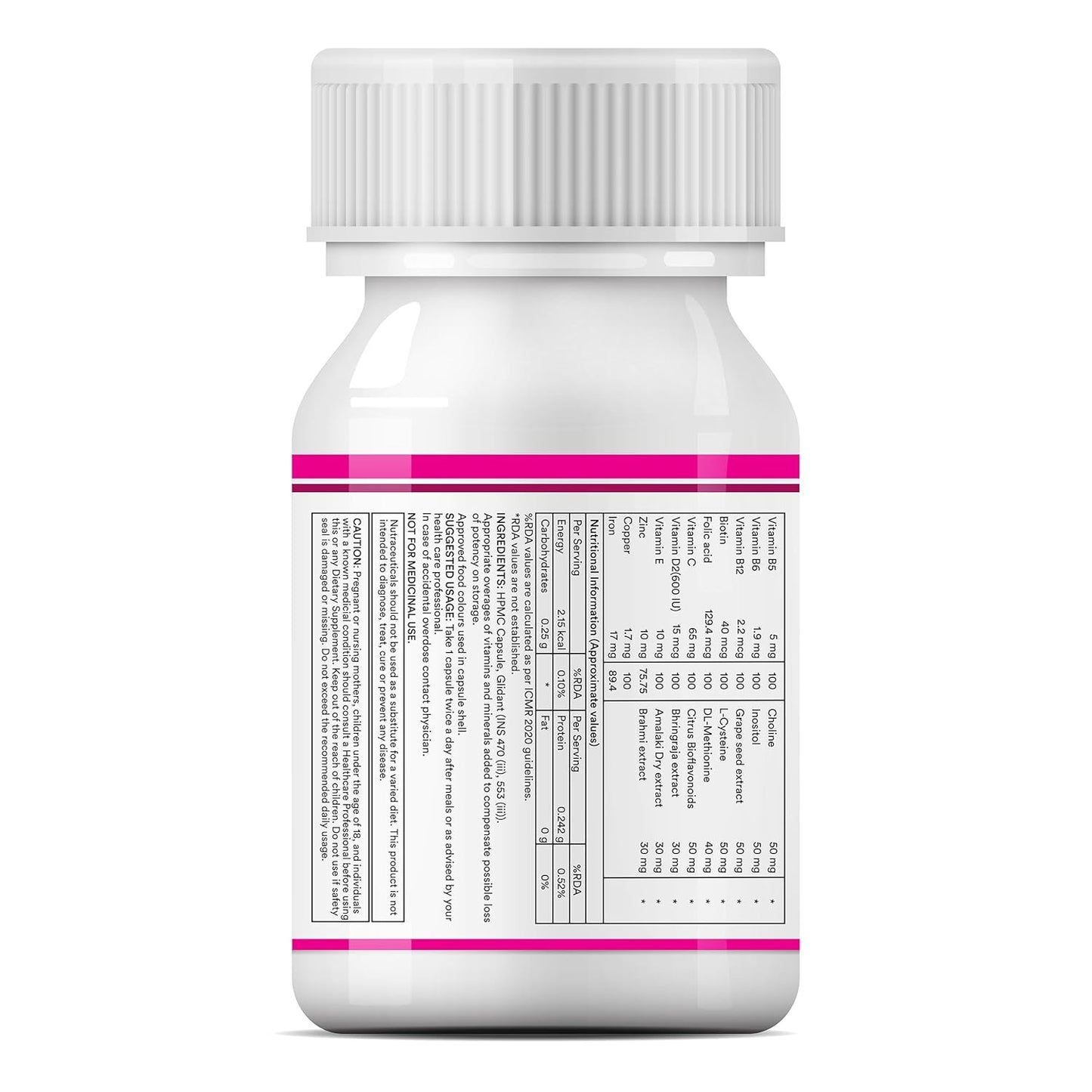 INLIFE Advanced Hair Skin & Nails Supplement with Biotin, Multivitamin Minerals, Amino Acids for Hair Care - 60 Vegetarian Capsules