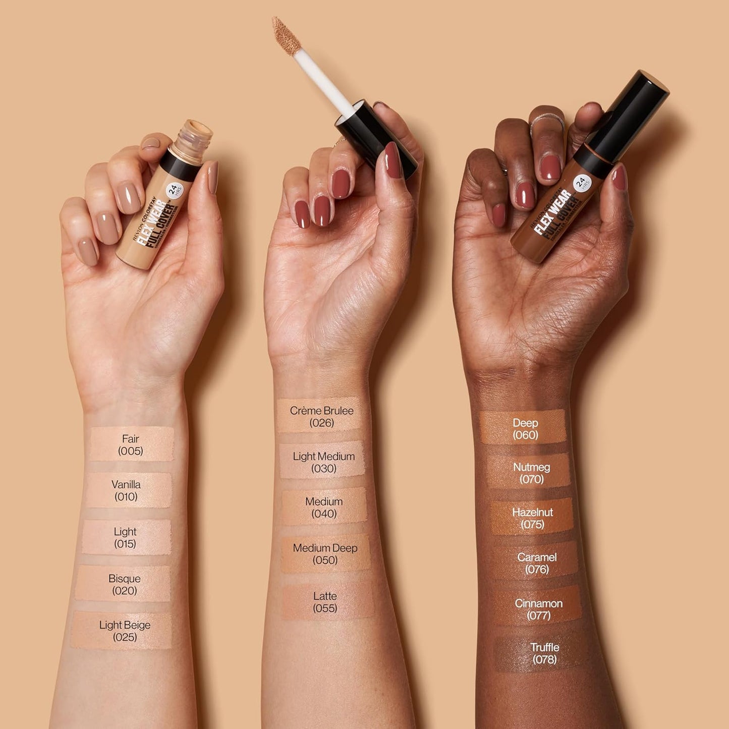 Revlon ColorStay Flex Wear, Full Cover Non-Creasing Concealer, Infused with Hyaluronic Acid & Vitamin E, Flexible Longwear, 030 Light Medium, 10 ml