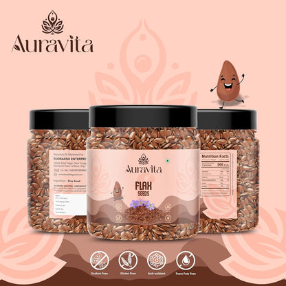 Auravita Premium Flax Seeds 250 Gram | Natural Raw Flax seeds for Eating High Dietary Fiber Alsi Seeds Rich in Magnesium