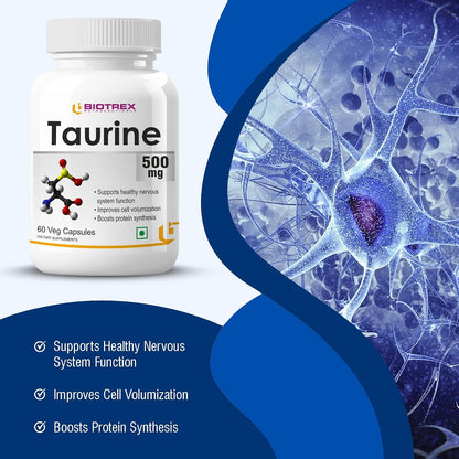 Biotrex Nutraceuticals Taurine 500mg - 60 Veg Capsules
