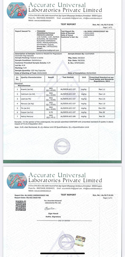 Two test report pages from Accurate Universal Laboratories Private Limited on a white background.