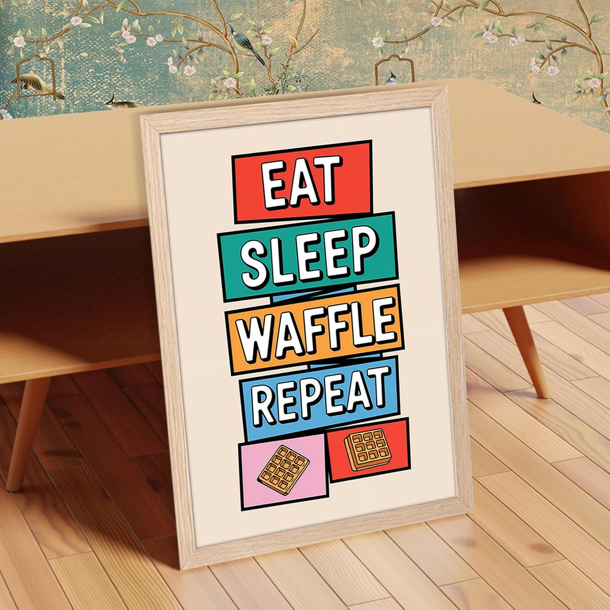 Framed Food Wall Art for Kitchen, Restaurant & Cafe Decor, Natural Synthetic Wood Frame, 300 GSM Premium Art Print, Illustration, 10x13 Inches, ART-6