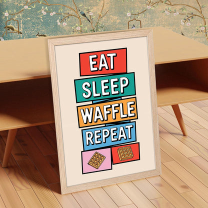 Framed Food Wall Art for Kitchen, Restaurant & Cafe Decor, Natural Synthetic Wood Frame, 300 GSM Premium Art Print, Illustration, 10x13 Inches, ART-6