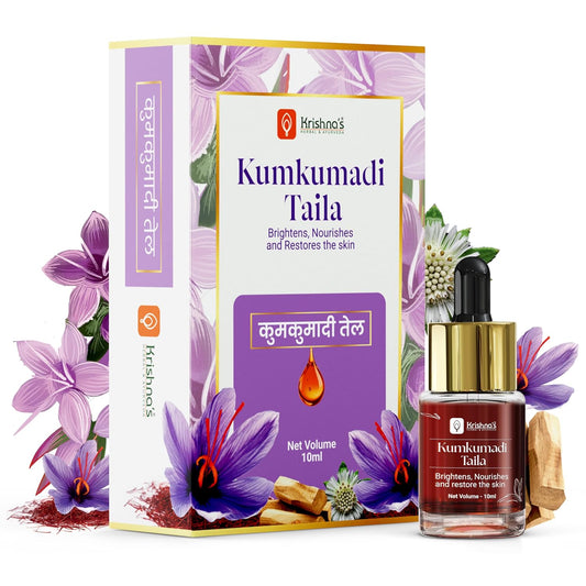 Krishna’s Kumkumadi Taila -10 ml | Herbal Ayurvedic Face Oil | Radiant & Nourished Skin | For Natural Glow