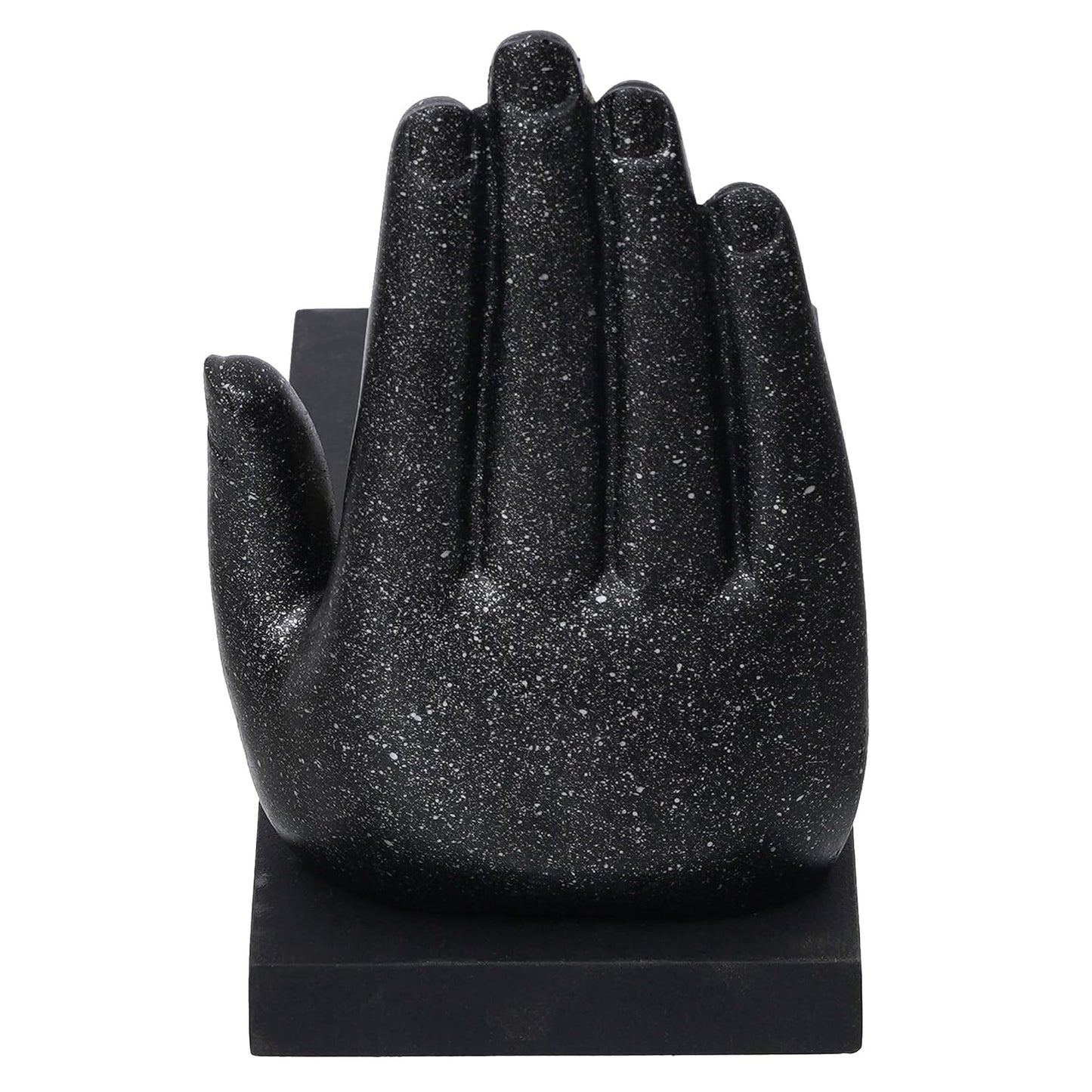 eCraftIndia Grey Golden Resin Palm Buddha Statue Tea Light Candle Holder | Lord Buddha Idol Tea Light Holder | Diwali Decoration Items for Home Decor | Buddha Showpiece Gift for Diwali Housewarming