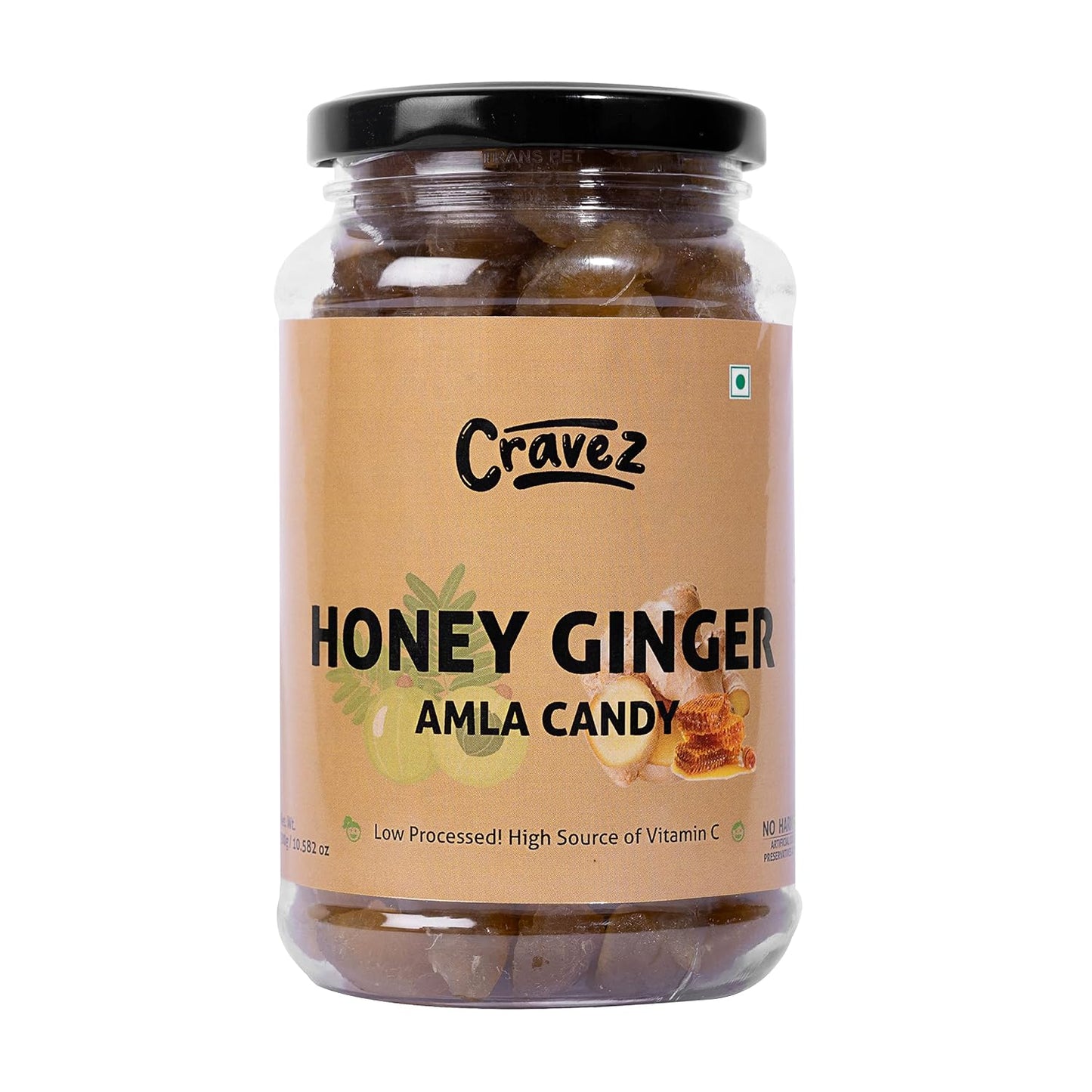 cravez Dried Honey Ginger Amla Candy | Adarak Amla | Low Processed Amla, Natural, No Preservative | No Artificial Colour Used (Amla)