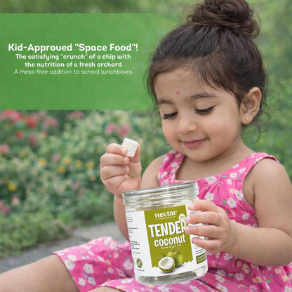 Freeze Dried Tender Coconut Slices – 90g Jar Pack of 1 | 100% Natural Coconut Snack | No Added Sugar | Crispy & Healthy |