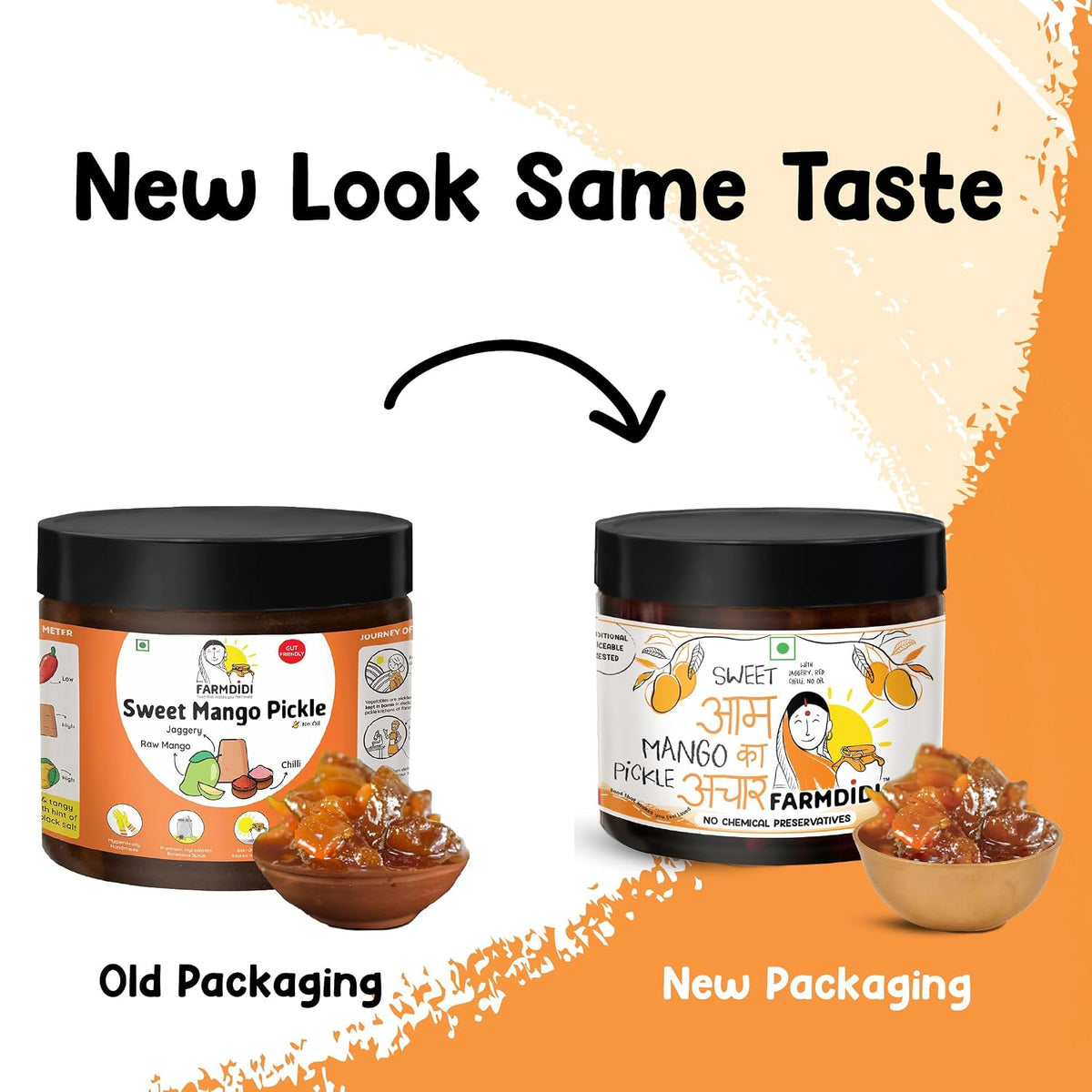 FarmDidi Sweet Mango Pickle with Jaggery  Homemade Aam ka Meetha Achar Oil-Free Traditional Indian Pickle Sweet Mango Achaar No Chemical Preservatives