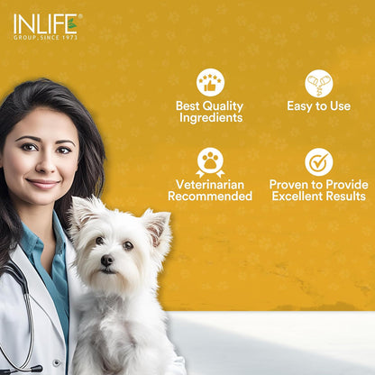INLIFE Curcumin with Piperine for Dogs Cats and Pets 95% Curcuminoids for Immunity Liver Function and Ease Inflammation- 60 Vegetarian Capsules