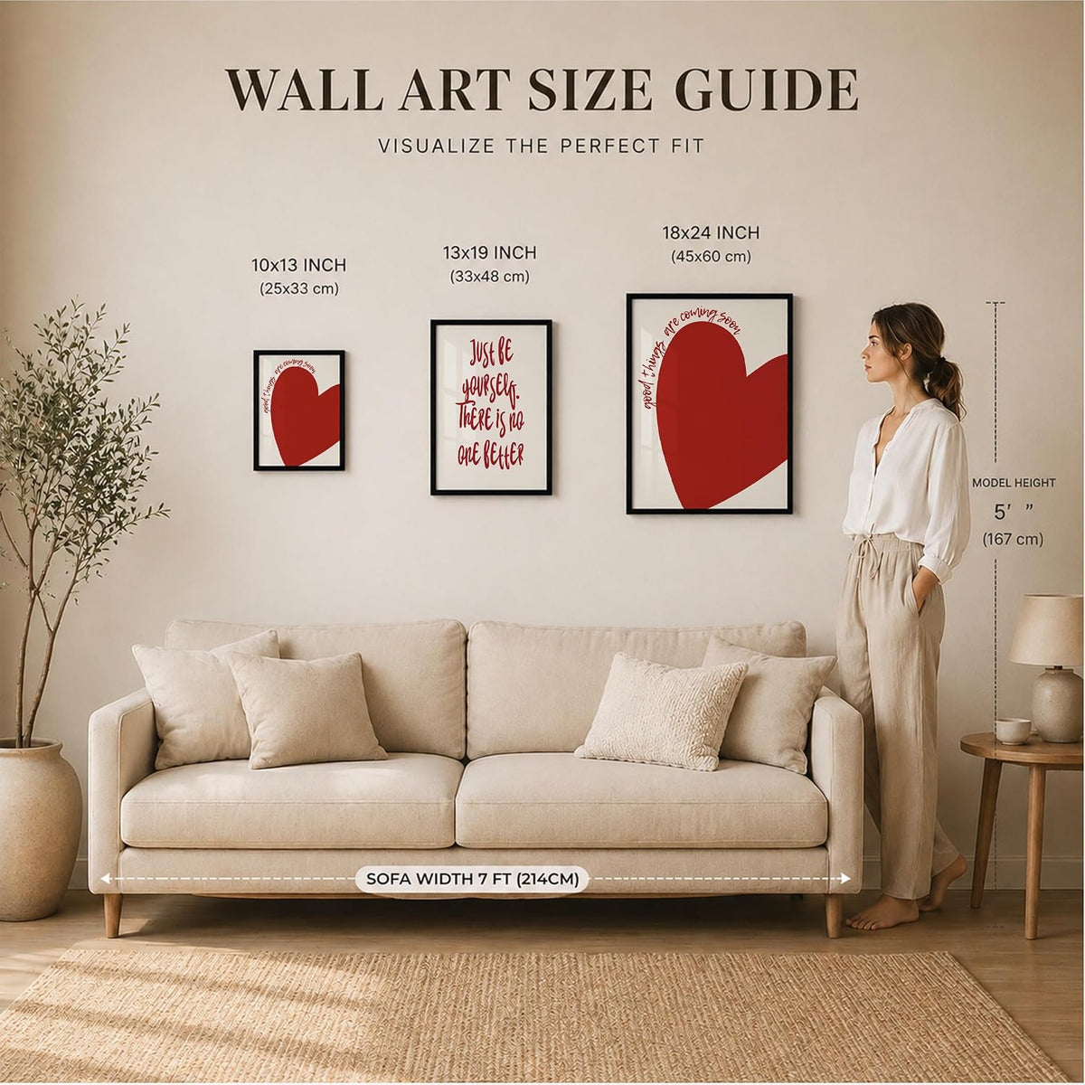 Motivational Quotes Wall Art Set of 2 Framed Paintings | Inspirational Poster Just Be Yourself Good Things Coming | Bedroom Living Room Home Décor (Art 15, 10x13 Inches, Black)