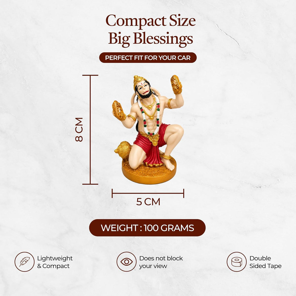 UNOVATE Hanuman Idol for Car Dashboard | Hanuman Murti | Bhajan Roop