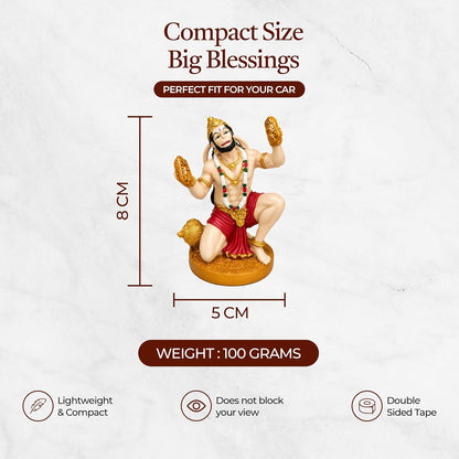 UNOVATE Hanuman Idol for Car Dashboard | Hanuman Murti | Bhajan Roop