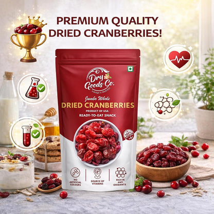 DRY GOODS CO. Dried Cranberries 200g | No Added Sugar | Dry Fruits